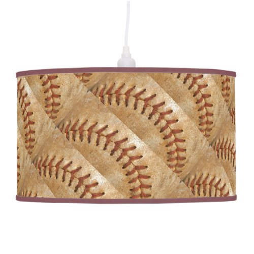 Vintage Off White Baseball  diamond Hanging Lamp