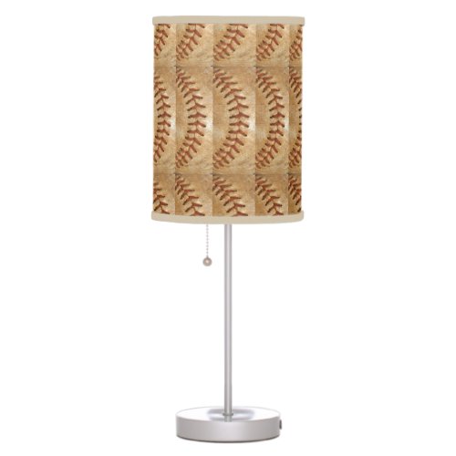 Vintage Off White Baseball red stitching Table Lamp