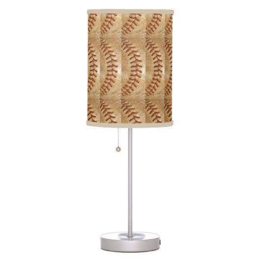Vintage Off White Baseball red stitching Table Lamp (Right)