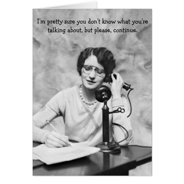 Vintage Office - Sarcasm on the Phone, Cards (Front)
