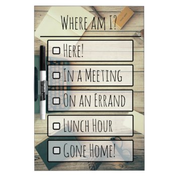 Vintage Office Where Am I? Dry Erase Board by elizme1 at Zazzle