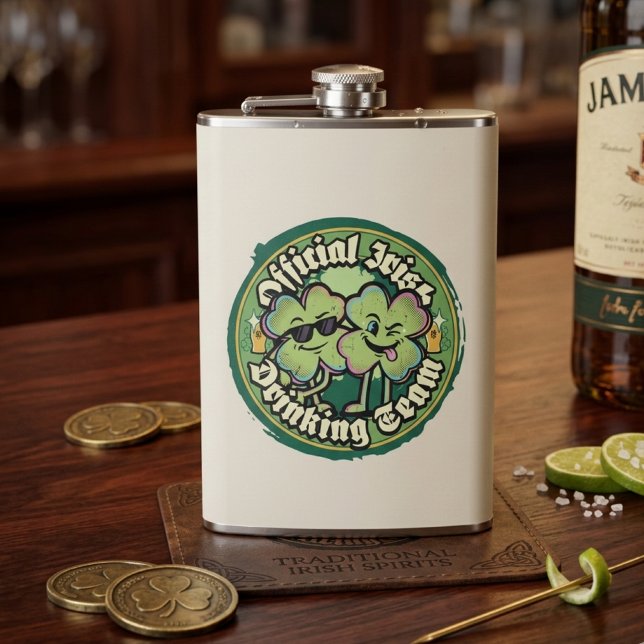 Vintage Official Irish Drinking Team St Paddys Flask (Creator Uploaded)