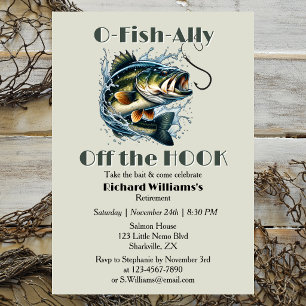 Vintage OFishAlly Retired Big Fish Off The Hook Invitation