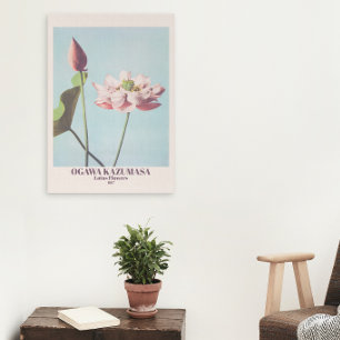 Vintage Ogawa Kazumasa Lotus Flowers Photo Art Canvas Print