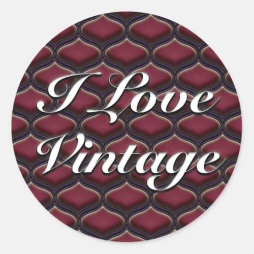 Vintage Ogee Red Berries Classic Round Sticker
