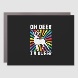 Vintage Oh Deer I'm Queer Pride LGBT Gay Lesbian Car Magnet