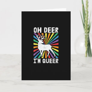 Vintage Oh Deer I'm Queer Pride LGBT Gay Lesbian Card