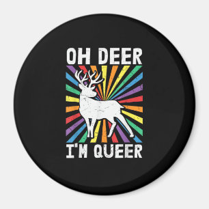 Vintage Oh Deer I'm Queer Pride LGBT Gay Lesbian Magnet