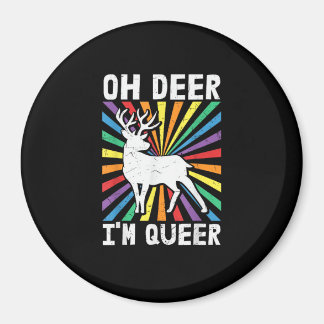 Vintage Oh Deer I'm Queer Pride LGBT Gay Lesbian   Magnet