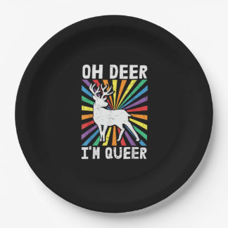 Vintage Oh Deer I'm Queer Pride LGBT Gay Lesbian   Paper Plates