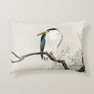 Vintage Ohara Koson Japanese Bird Accent Pillow