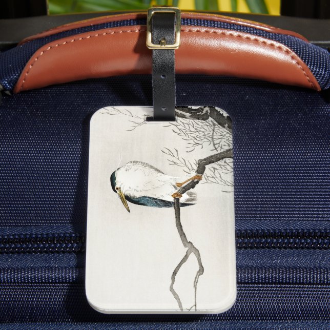 Vintage Ohara Koson Japanese Bird  Luggage Tag (Front Insitu 2)