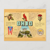 Vintage Ohio Facts Postcard