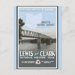 Vintage Ohio Marietta District Travel Postcard