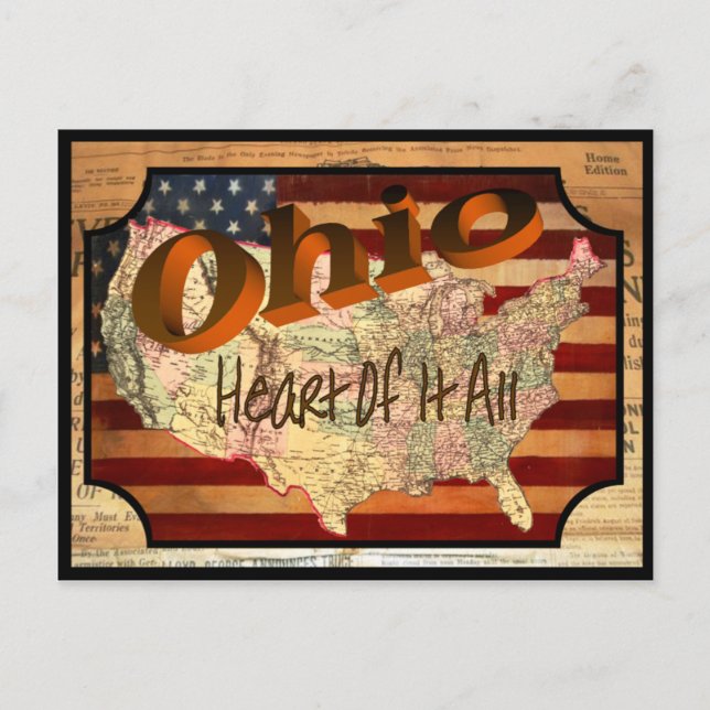 Vintage Ohio Old Postcard (Front)