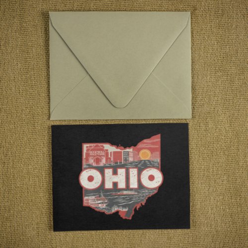 Vintage Ohio USA Map Postcard