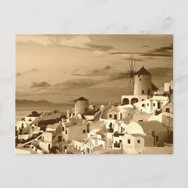 Vintage Oia Santorini Greece Tourism Postcard (Front)