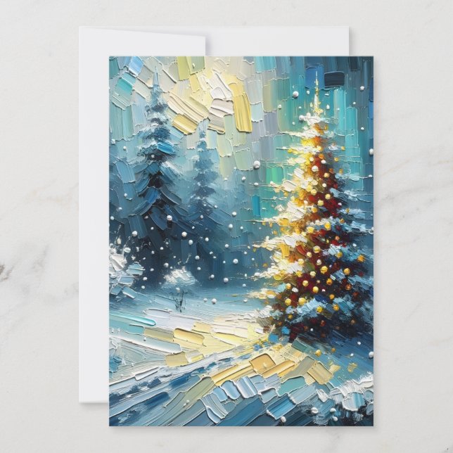 Vintage Oil Painting Christmas Tree Cards (Front)