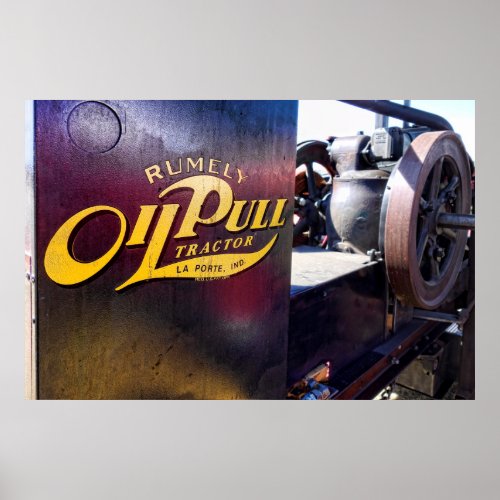 VINTAGE OIL PULL TRACTOR POSTER