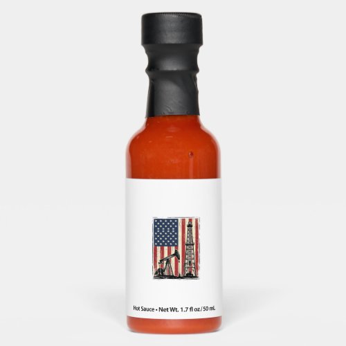 Vintage Oilfield American Flag Vector Shirt Design Hot Sauces