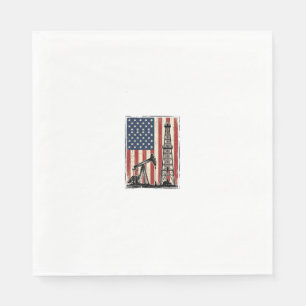 Vintage Oilfield American Flag Vector Shirt Design Napkins