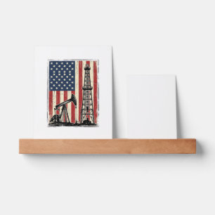 Vintage Oilfield American Flag Vector Shirt Design Picture Ledge