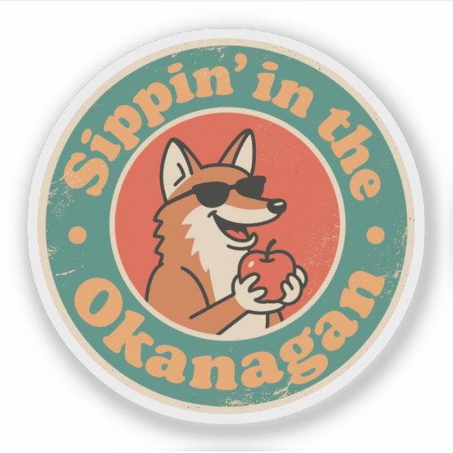 Vintage Okanagan Sipping Sticker (Front)