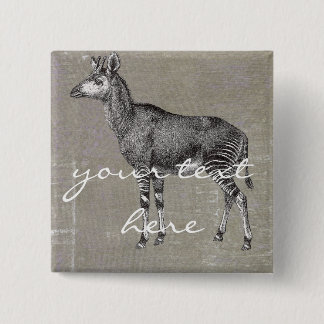 Vintage Okapi Pinback Button