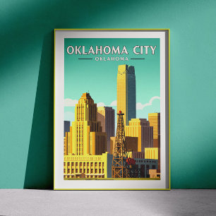 Vintage Oklahoma City Oklahoma Poster