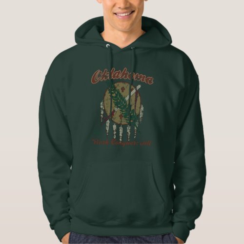 Vintage Oklahoma Flag Work Conquers All Hoodie