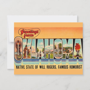 Vintage Oklahoma Greeting Postcard
