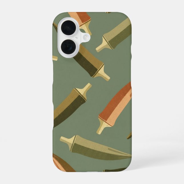 Vintage Okra Pattern iPhone Case (Back)