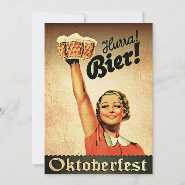 Vintage Oktoberfest Custom Invitation (Front)