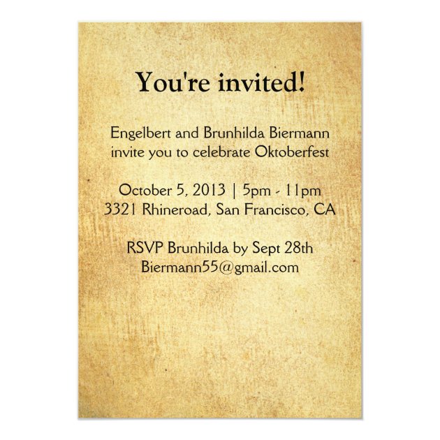 Vintage Oktoberfest Custom Invitation