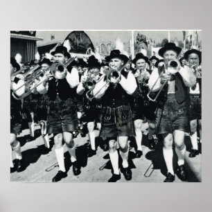Vintage Oktoberfest, Munich, Brass band Poster