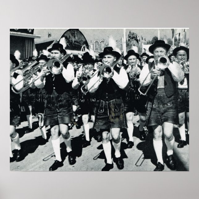 Vintage Oktoberfest, Munich, Brass band Poster (Front)