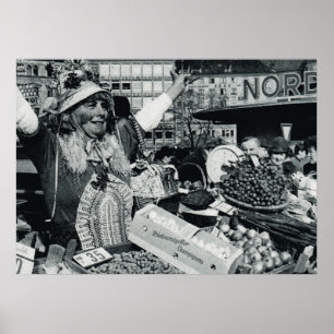 Vintage Oktoberfest, Munich, Market fruit vendor Poster