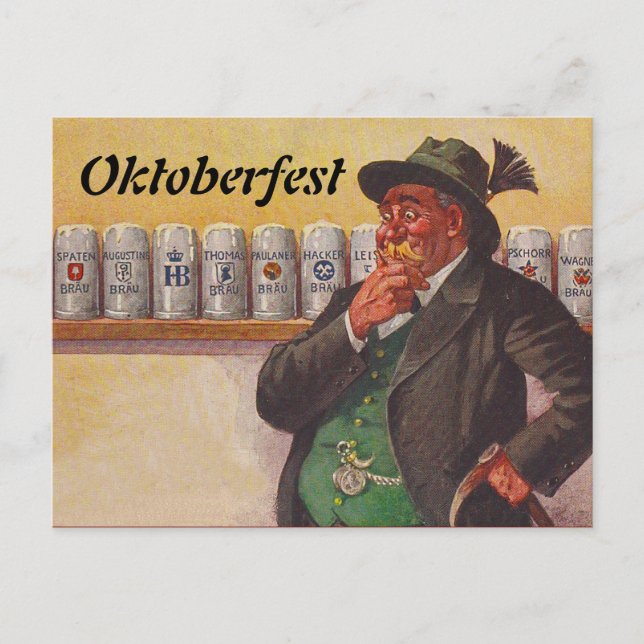 Vintage Oktoberfest Octoberfest Choices Postcards (Front)