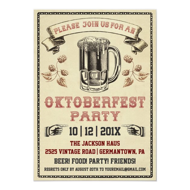 Vintage Oktoberfest Party Invitation