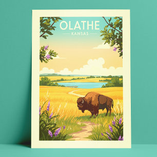 Vintage Olathe Kansas Postcard