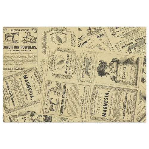 Vintage Old Ads Old Newspaper  Tissue Paper
