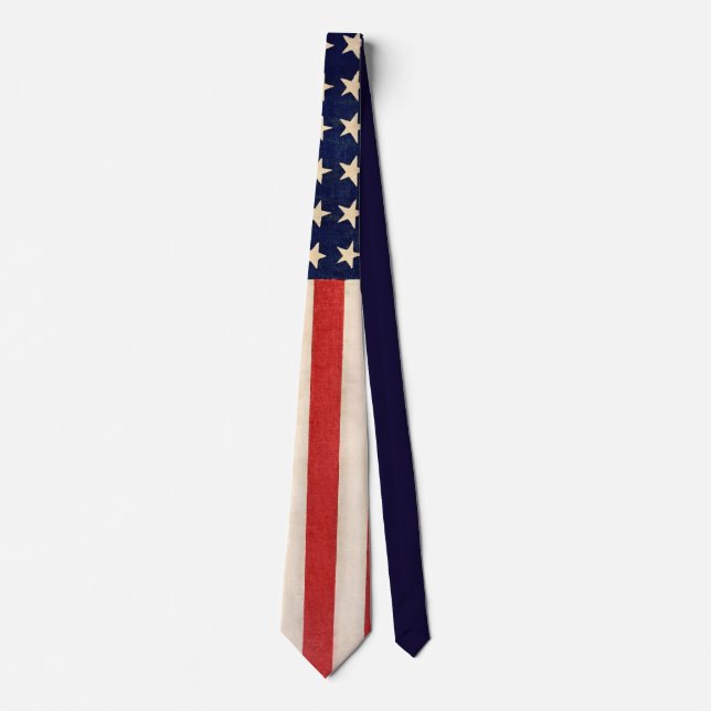 Vintage Old American Flag Neck Tie (Front)