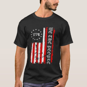 Vintage Old American Flag Patriotic 1776 We The Pe T-Shirt