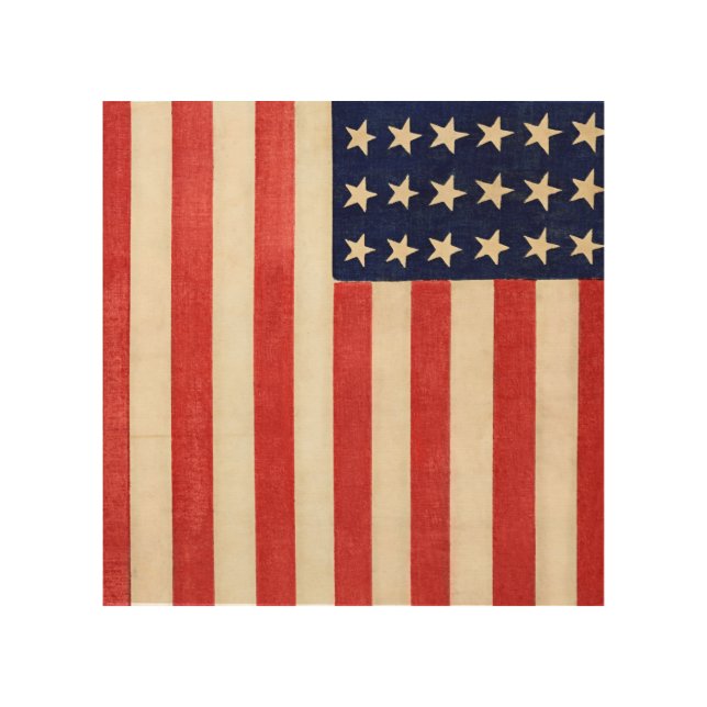 Vintage Old American Flag Wood Wall Art (Front)