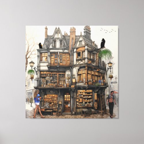 Vintage Old Amsterdam Art Canvas Print