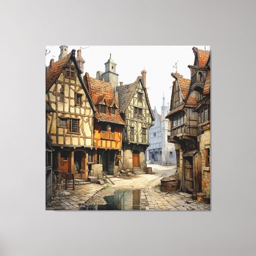 Vintage Old Amsterdam Art Canvas Print