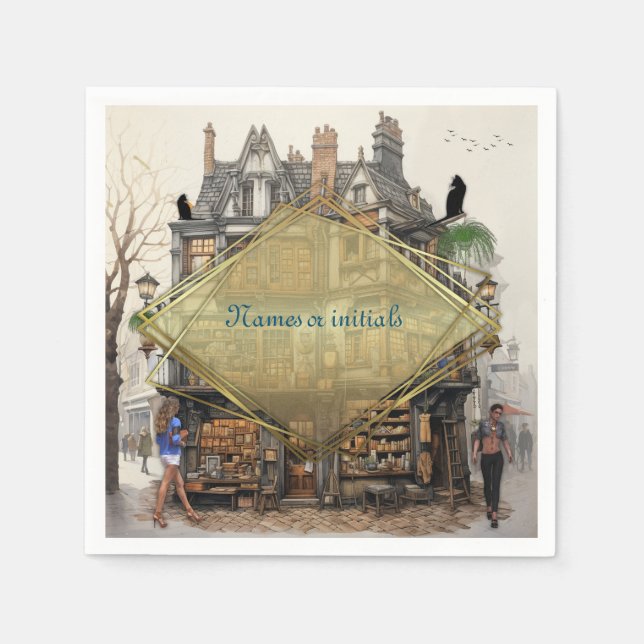 Vintage Old Amsterdam Art Napkins (Front)