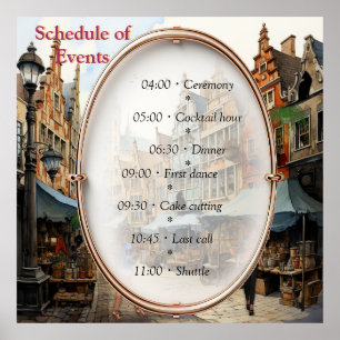 Vintage Old Amsterdam Art Poster