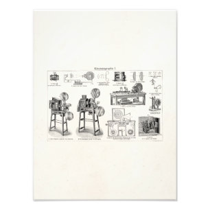 Vintage Old Antique Movie Camera Cinematography Photo Print