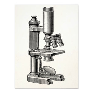 Vintage Old Antique Science Equipment Microscope Photo Print